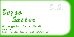 dezso sailer business card