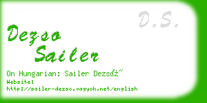 dezso sailer business card